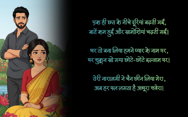 पति पत्नी की दुख भरी शायरी