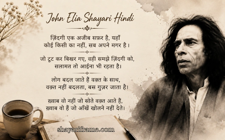 80+ Best John Elia Shayari Hindi | बेहतरीन शायरी – Shayari Frame