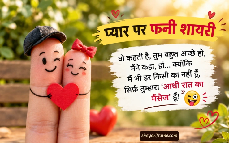 150+ Best प्यार पर फनी शायरी | मजेदार शायरी & हंसी-मजाक