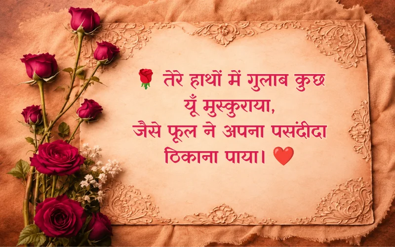 2 Lines Gulab Shayari For Girl 